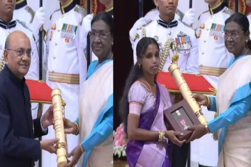 ஜனாதிபதியிடமிருந்து பத்ம விருது பெற்ற 7 தமிழர்கள்