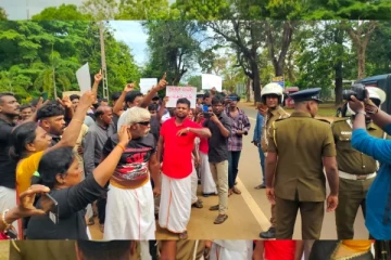 கிளிநொச்சியில் இராணுவத்தை எதிர்த்து போராட்டம்