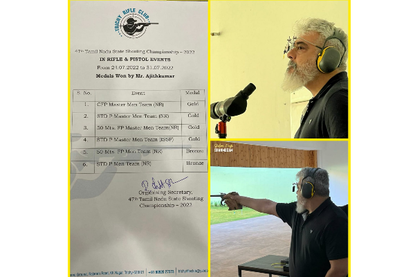 துப்பாக்கி சுடும் போட்டியில் பதக்கங்களை குவித்த நடிகர் அஜித் குமார் - குவியும் வாழ்த்துக்கள் | Actor Ajith Team Won Gold And Bronze Medals