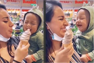 முதன்முதலாக ஐஸ்கிரீம் சாப்பிட்ட குழந்தையின் அனுபவம்: 1000 கவலையை காணாமல் செய்யும் காட்சி