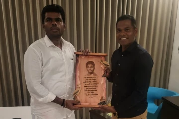 பிரபல தமிழ் தொழிலதிபர் கந்தையா பாஸ்கரனை சந்தித்தார் அண்ணாமலை!