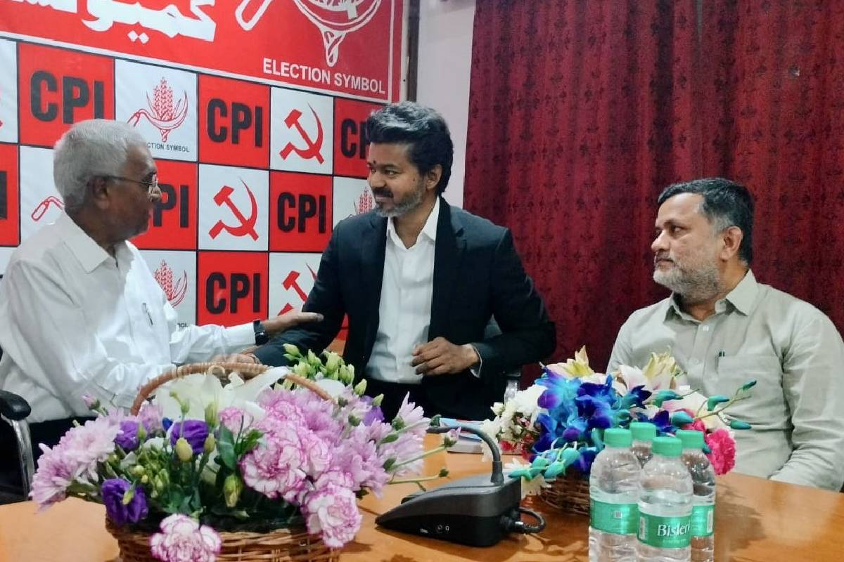 ராகுல் காந்தி, டி.ராஜாவை சந்தித்த முதல்வர் விஜய் | Cm Vijay Meet Rahul Gandhi T Raja In Delhi