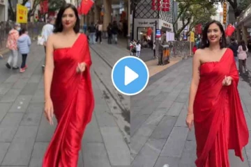Viral Video: ஆளை மயக்கும் சிவப்பு நிற சேலையில் வெளிநாட்டில் சுற்றித்திரியும் பெண்