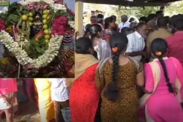 ஆராதனையின் போது கண் திறந்து பார்த்த அம்மன்... காண அலைமோதிய மக்கள்!