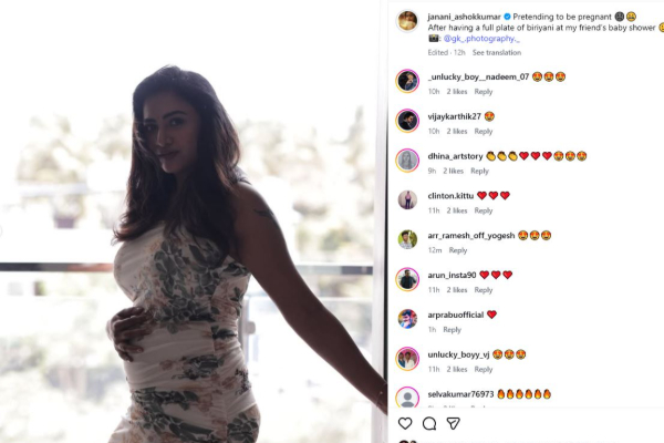 கர்ப்பமாக இருப்பதுபோல் உணர்கிறேன்..இதான் காரணம்!! நடிகை ஜனனி அசோக் குமாரின் பதிவு.. | Janani Ashok Kumar Post Pregnant Photos Funny Post கர்ப்பமாக இருப்பதுபோல் உணர்கிறேன்..இதான் காரணம்!! நடிகை ஜனனி அசோக் குமாரின் பதிவு.. | Janani Ashok Kumar Post Pregnant Photos Funny Post