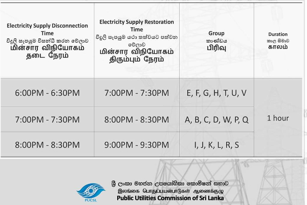 இன்று வியாழக்கிழமைக்கான மின்வெட்டு நேர அட்டவணை | Today Power Cut Schedule Sri Lanka