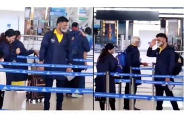 ரெய்னா மகனை விமானநிலையத்தில் பார்த்த டோனி என்ன செய்தார் தெரியுமா? வைரலாகும் வீடியோ