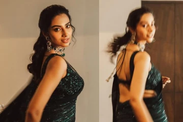 நடிகை மீனாட்சி சவுத்ரி சேலையில் ஹாட் போஸ்