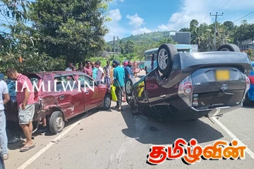 கம்பளையில் இரு கார்கள் விபத்து: ஒருவர் படுகாயம்