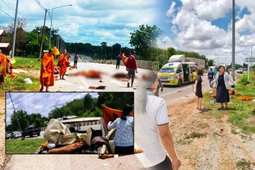 புனிதப் யாத்திரை சென்ற 34 பௌத்த துறவிகளை மோதி தள்ளிய வாகனம்! தாய்லாந்தில் சோகம்