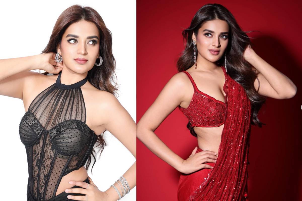 நீலநிற சேலையில் கிளாமர் போட்டோஷூட்!! நடிகை நிதி அகர்வாலின் புகைப்படங்கள்.. | Actress Nidhhi Agerwal Recent Blue Saree Photos