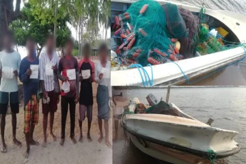 கிழக்கு கடற்பரப்பில் சட்டவிரோத கடற்றொழில்: கடற்படையினரின் அதிரடி சோதனையில் எண்மர் கைது