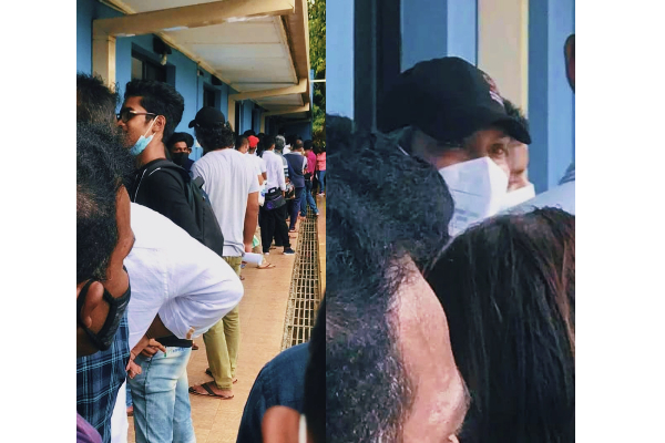 வரிசையில் காத்திருந்த குமார் சங்கக்கார!! (படம்) | Kumar Sangakkara In Line Sri Lanka Economic Crisis