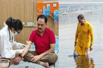 யமுனை ஆற்றில் குளித்த பாஜக தலைவருக்கு உடல் அரிப்பு.., மருத்துவமனையில் சிகிச்சை