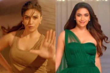 விளம்பரத்திற்காக இப்படியா!! அழகில் மின்னும் நடிகை கீர்த்தி சுரேஷ்..