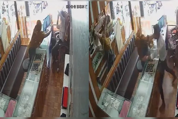 மிளகாய் தூள் வீசி தங்க நகைகளை திருட முயன்ற பெண்: புகார் அளிக்க மறுத்த கடை உரிமையாளர் | Woman In Gujarat Robbery Attempt At Jewelry