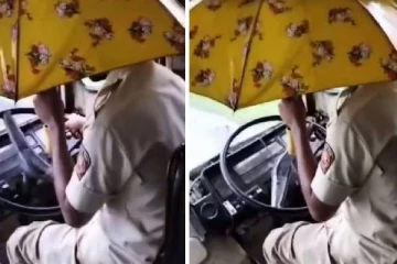 அரசு பேருந்துக்குள் பெய்த மழை! குடை பிடித்தபடி ஓட்டும் சாரதி (வீடியோ உள்ளே)