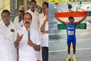 வெள்ளி பதக்கம் வென்ற தமிழக வீரருக்கு அமைச்சர் மெய்யநாதன் வாழ்த்து