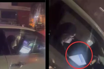 கார் ஓட்டிக் கொண்டே பெண் பார்த்த வேலை... வைரலாகும் காட்சி