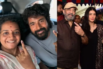 ஓட்டு போட்டு ஜனநாயக கடமையை செய்த பிரபலங்களின் புகைப்படங்கள்...