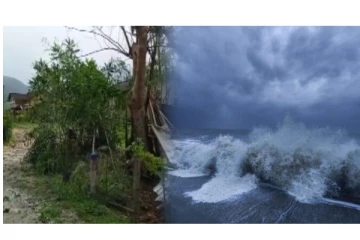 அசாமை புரட்டியெடுத்த சிட்ரங் சூறாவளி - 83 கிராமங்கள் கடும் பாதிப்பு - வைரலாகும் வீடியோ...!