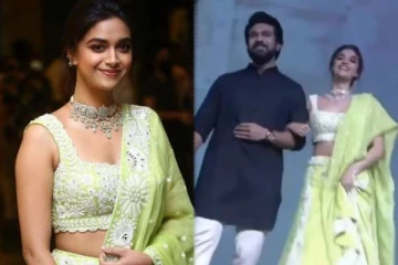 கொரோனாவிற்கு பிறகு பிரபல நடிகருடன் மேடையில் ஆட்டம் போட்ட நடிகை கீர்த்தி சுரேஷ்- வைரல் வீடியோ