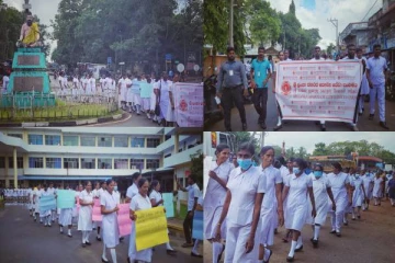 வவுனியா பொது வைத்தியசாலை சிற்றூழியர்களினால் முன்னெடுக்கப்பட்ட கவனயீர்ப்பு போராட்டம்