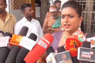 மக்கள் செருப்பால அடிப்பாங்க..!! திருத்தணி கோவிலில் ஆவேசமான ரோஜா..!!