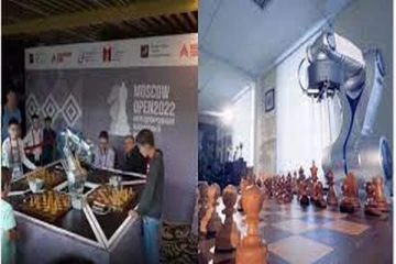 செஸ் விளையாடிய சிறுவனின் விரலை பதம் பார்த்த ரோபோ