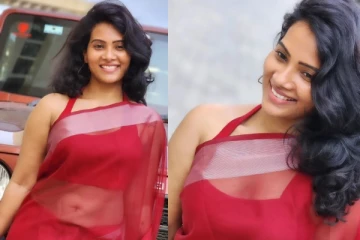 திவ்யா துரைசாமி ட்ரான்ஸ்பரென்ட் சேலையில் ஹாட் போஸ்