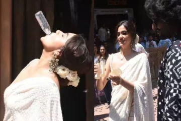 நானியுடன் கையில் சரக்கு பாட்டிலோடு குத்தாட்டம் போட்ட கீர்த்தி சுரேஷ்