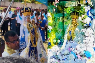 யாழ் பேராலயத்திற்கு எடுத்து வரப்பட்டுள்ள மருதமடு அன்னையின் திருச்சொரூபம்!