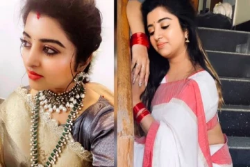 சூரிய ஒளியால் மின்னும் சீரியல் நடிகை மகாலட்சுமி!! வியந்துபோகும் ரசிகர்கள்...