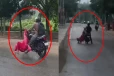 ஓடும் மோட்டார் சைக்கிளில் வீதியில் பல மீற்றர்கள் தூரம் இழுத்துச் செல்லப்பட்ட பெண்; சம்பவத்தால் அதிர்ச்சி!