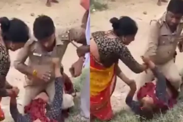 பெண்ணின் மீது அமர்ந்து சரமாரியாக தாக்குதல் நடத்திய போலீஸார்! சர்ச்சைக்குரிய அதிர்ச்சி காட்சியின் பின்னணி