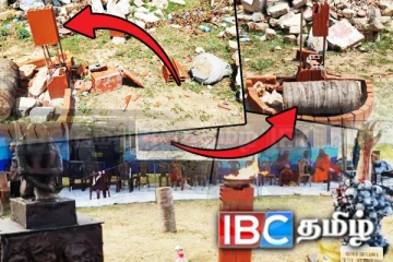 செம்மணியில் அடித்து நொருக்கப்பட்ட அணையா விளக்கு தூபி