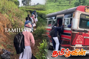 அரச பேருந்தில் மிதிபலகையில் தொங்கும் மாணவர்கள்! நுவரெலியாவில் அவல நிலை