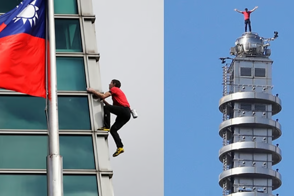 ஆசியாவின் மிக உயரமான கட்டடத்தில் ஏறி சாதனை படைத்த வீரர் | Ets Record Climbing Asia S Tallest Tower