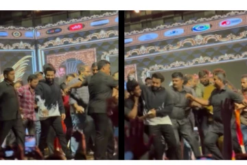 ரசிகரை தள்ளிவிட்ட பாதுகாவலர்கள்... உடனே ஜூனியர் என்.டி.ஆர். செய்த செயல்