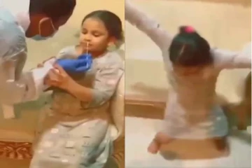 கொரோனா டெஸ்ட் எடுக்க வந்த மருத்துவரிடம் ஆட்டம் காட்டிய குழந்தை.. வைரல் வீடியோ!