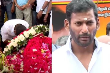 விஜயகாந்த் அய்யா வாழும்போதே சாமி: நினைவிடத்தில் உருக்கத்துடன் பேசிய நடிகர் விஷால்