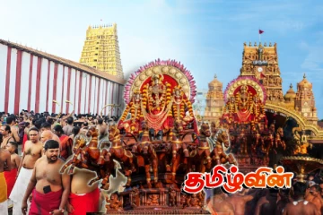 நல்லூர் ஆலயத்தில் ஏழு குதிரைகள் பூட்டிய இரதத்தில் எழுந்தருளிய சூரியபகவான்