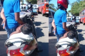 எப்போது தீரும் இந்த அவலம்?  வெட்ட வெயிலில் வரிசையில் தூங்கும் குழந்தை