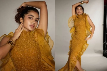 Goldfish போல தகதகவென மின்னும் உடையில் நடிகை அனுபமா பரமேஸ்வரன் போட்டோ ஷுட்