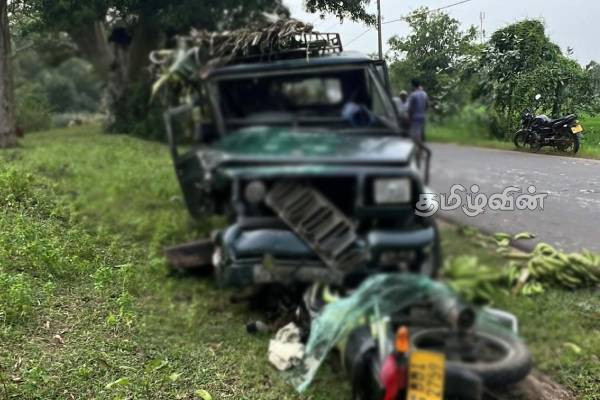 மன்னாரில் கெப் வாகனம் மோட்டார் சைக்கிளுடன் மோதி விபத்து! ஒருவர் காயம் | Cab Accident In Mannar One Injured