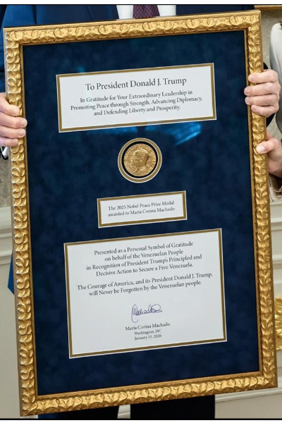 டொனால்ட் ட்ரம்பிற்கு கிடைத்த நோபல் பரிசு! | Maria Corina Machado Donald Trump