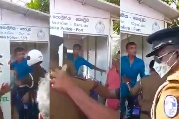 காலிமுகத்திடல் ஆர்ப்பாட்டத்தில் சீ.ஐ.டி என்று கூறிவந்தவரை தாக்கியது காவல்துறை(video)
