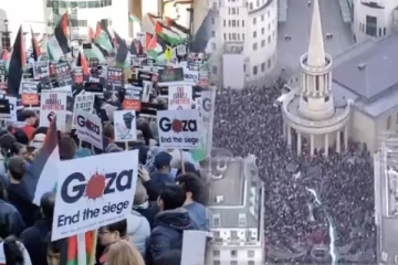 லண்டன் நகரில் திரண்ட ஆயிரக்கணக்கான பாலஸ்தீன ஆதரவாளர்கள்: அதிகாரிகள் வெளியிட்ட முக்கிய தகவல்