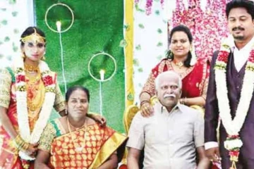 தந்தையின் மெழுகுசிலை முன்பு திருமணம்: கண்ணீர் விட்ட மணமகள்- நெகிழ்ந்து போன உறவினர்கள்