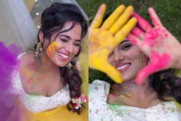 ரம்யா பாண்டியன் ஹோலி கொண்டாட்டம்.. கலர்புல் ஸ்டில்கள்